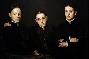 Amsterdam Prints: Portrait of Cornelia, Clara and Johanna Veth, 1885, by Jan V