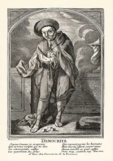 Diversion Prints: Portrait of Democritus with dice at his feet, 18th century