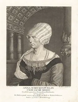 Stripe Prints: Portrait of Dorothea Meyer, second wife of Jakob Meyer of Basel