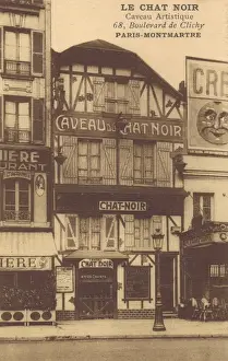 Montmartre Prints: The portrait fa硤e of Le Chat Noir, Montmartre, Paris, 1920