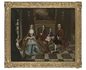 Portrait of a family in an interior, thought to be the Roube Portrait of a family in an interior, thought to be the Roube