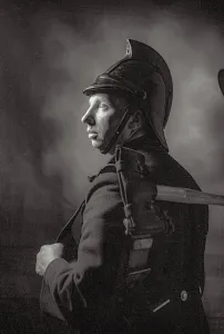 Haymarket Prints: Portrait of fireman in uniform at Coronet photo studio