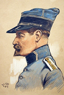 Images Dated 28th October 2017: Portrait of a French Officer wearing peaked cap