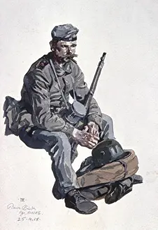 Portrait of a German soldier, WW1