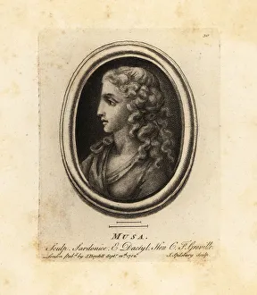 Antiquarian Prints: Portrait of a Greek Muse