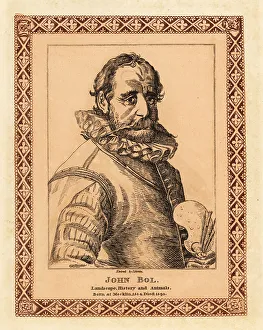 Printmaker Prints: Portrait of Hans Bol, Flemish painter, draughtsman and printmake