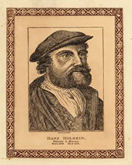 Printmaker Prints: Portrait of Hans Holbein the Younger, German portraitist