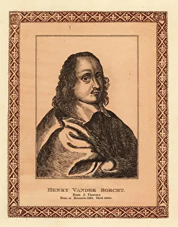 Keeper Prints: Portrait of Hendrik van der Borcht, painter, draughtsman and pri