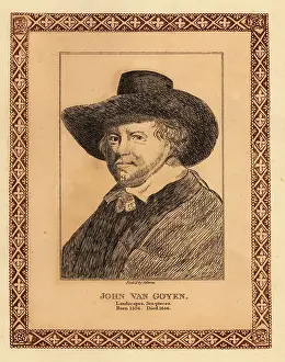 Authentic Originals Prints: Portrait of Jan van Goyen, Dutch landscape and seascape painter