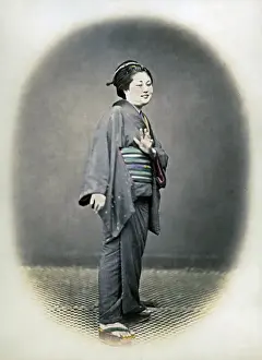Japaneseese Prints: Portrait of a Japanese woman, Japan, circa 1870