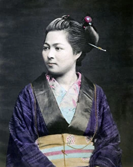 New Images May Collection: Portrait of a Japanese woman, Japan, circa 1870. Date: circa 1870