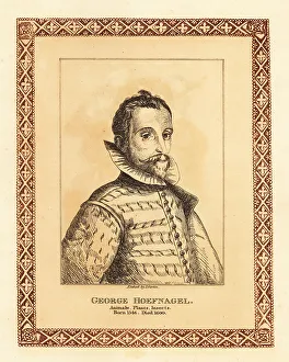 Printmaker Prints: Portrait of Joris Hoefnagel, Flemish painter, printmaker and min