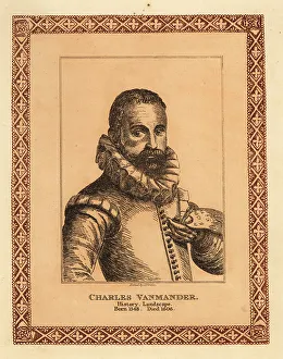 Tinted Prints: Portrait of Karel van Mander I, Dutch painter