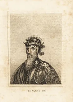 14th Century Prints: Portrait of King Edward III of England, 1312-1377