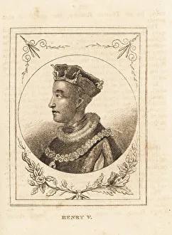 14th Century Prints: Portrait of King Henry V of England