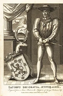 Antiquarian Prints: Portrait of King James II, of Scotland, 1430-1460