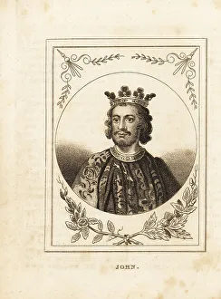 13th Century Prints: Portrait of King John of England, reigned 1199-1216
