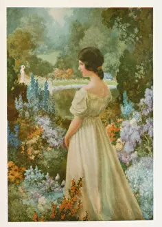 Portrait of a lady in a garden