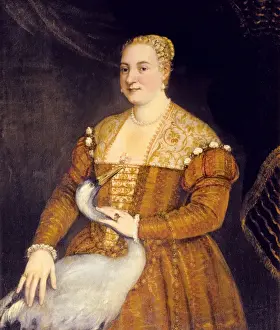 1528 Prints: Portrait of a Lady with a heron