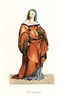 Edmond Lechevallier Chevignard Prints: Portrait of Lucrezia del Fede, 16th century