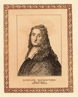 Printmaker Prints: Portrait of Ludolph Backhuysen, Dutch maritime painter