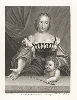 Dart Prints: Portrait of Magdalena Offenburg as Venus with son Cupid