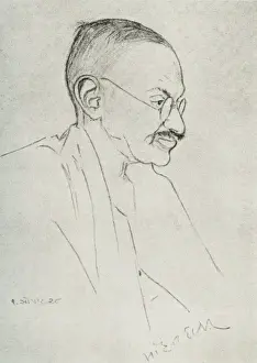 Gandhi Prints: Portrait of Mahatma Ghandi
