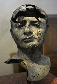 Images Dated 5th October 2014: Portrait of a man. Roman work, early 1st century AD. Bronze