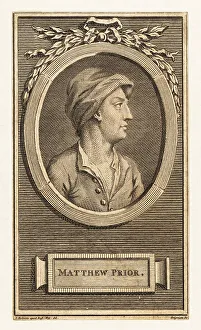 17th Century Prints: Portrait of Matthew Prior, 1664-1721, English poet