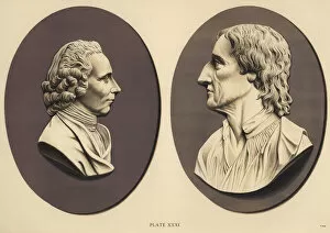 Portrait medallions of Joseph Priestley (L)