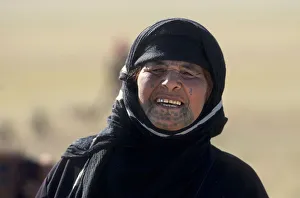 Images Dated 5th September 2019: Portrait of middle aged Syrian Bedouin woman with tattoos