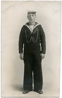 Cadet Prints: Portrait of a naval cadet, HMS Impregnable, WW1