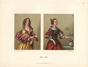 Wurzburg Prints: Portrait in oils of a Countess of Erbach (left)
