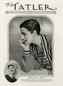 Cardigan Collection: Portrait photograph by Janet Jevons of Beatrice ( Bea ) Lillie (1894-1989) on the