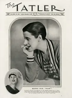 Haircut Prints: Portrait photograph by Janet Jevons of Beatrice ( Bea ) Lillie (1894-1989) on