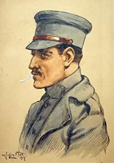 Images Dated 28th October 2017: Portrait of a Portuguese soldier smoking a cigarette