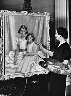 Images Dated 8th July 2011: Portrait of Princesses Elizabeth and Margaret in the paintin
