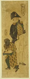 Javanese Prints: Portrait of red-haired man i. e. foreigner and black attenda