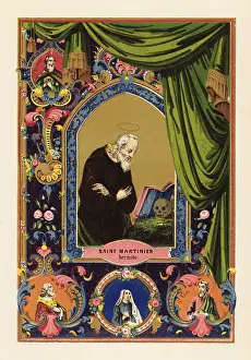 Hermit Prints: Portrait of Saint Martinian, hermit of Caesarea in Palestine