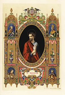 Portrait of Saint Matthew the Apostle with halo and scroll