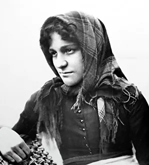 Portrait of a Scottish fisher girl, Victorian period