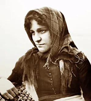 Portrait of a Scottish fisher girl, Victorian period
