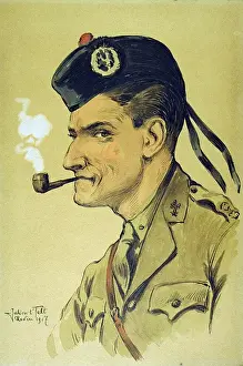 Glengarry Prints: Portrait of a Scottish Officer wearing a Glengarry cap