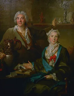 1736 Prints: Portrait of Thomas Germain and his Wife, 1736