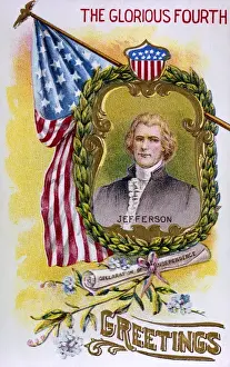 Founding Prints: A portrait of Thomas Jefferson. Fourth of July