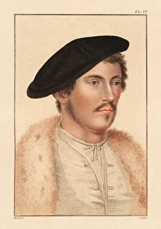 Dessin Prints: Portrait of an unknown man, court of King Henry VIII, c. 1532