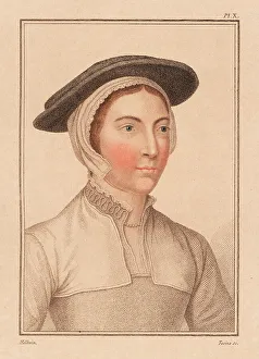 Dessin Prints: Portrait of unknown woman from the court of King Henry VIII
