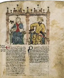 Castile Prints: Portrait of the Visigothic king Don Rodrigo (left)
