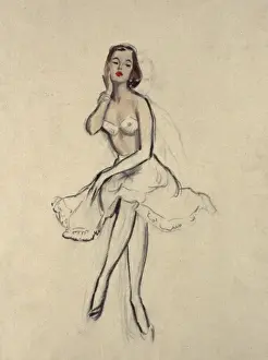 Underwear Prints: Portrait of a woman in underwear by David Wright