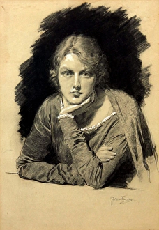 Images Dated 24th February 2014: Portrait of a young woman by Fortunino Matania